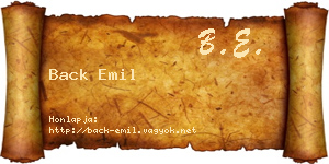 Back Emil névjegykártya