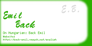 emil back business card